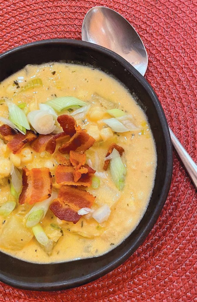 Halibut and Leek Corn Chowder with Bacon Edible Monterey Bay